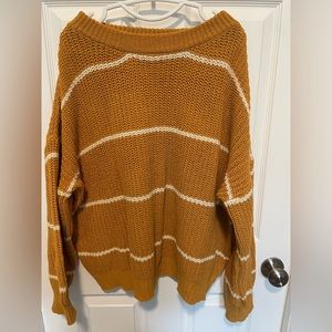 Women’s Zaful Burnt orange oversized stripe knit sweater- SZ OS